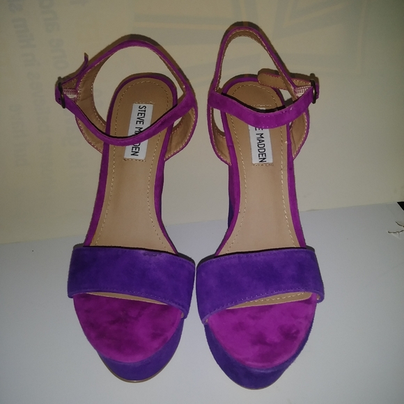 Steve Madden Purple and fuchsia wedge heels👡👡 - Picture 5 of 7